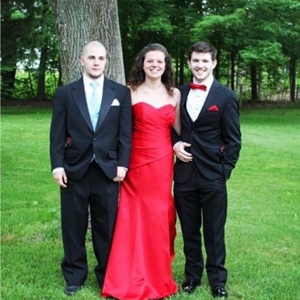 Strapless Red Prom Dress